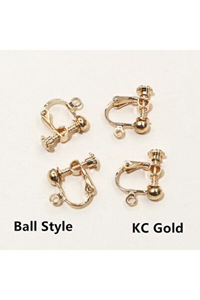 Choice مجموعة من 10 قطع من مشبك الأذن من KC Gold-ball مقاس 15 × 13 مم مع برغي...