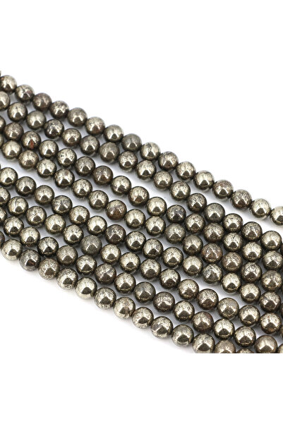 Choice3 خرز بيريت طبيعي 4/6/8/10 مم (90 خرزة) 4 مم، خرز دائري سائب، خرز فاصل ...