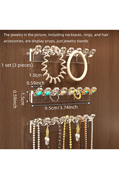 Choice مجموعة واحدة (3 قطع) رف مجوهرات على باب خزانة المرآة، مثبت على الحائط،...