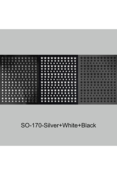 Choice ملصقات أظافر ثلاثية الأبعاد على شكل نجوم سوداء ووردية، ونجوم ذهبية وفض...