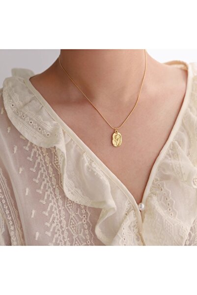 Choice قلادة توليب ذهبية اللون منقوشة على شكل زهرة التوليب للنساء، قلادة ذهبي...