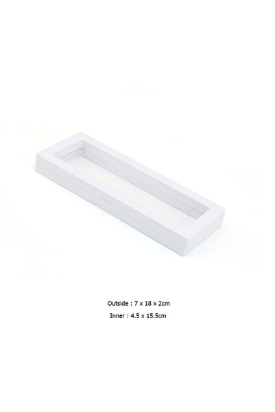 Choice صندوق تخزين مجوهرات شفاف من البولي إيثيلين أبيض مقاس 7×18 سم، صندوق تخ...