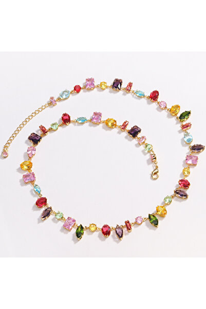 Choice قلادة ذهبية ماركة مطلية بالذهب عيار 18 قيراطًا جديدة فاخرة من الزركون ...