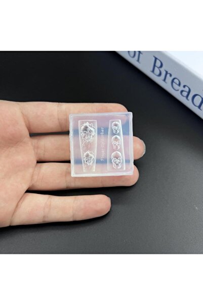 Choice قوالب فن الأظافر المصنوعة من السيليكون على شكل جمجمة وزهرة وردية A1 DI...