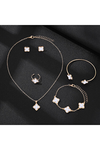 Choice طقم مجوهرات مكون من 6 قطع على شكل قلب، أقراط، قلادة، سوار، خاتم للنساء...