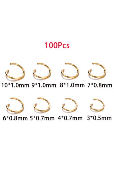 Choice حلقات مفتوحة 4 مم × 0.7 مم × 100 قطعة 100-200 قطعة 3/4/5/6/7/8/10 مم م...