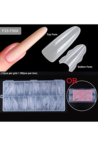 Choice F23-F50X علبة واحدة من قوالب الأظافر المزدوجة الجديدة، 180 قطعة، 15 مق...