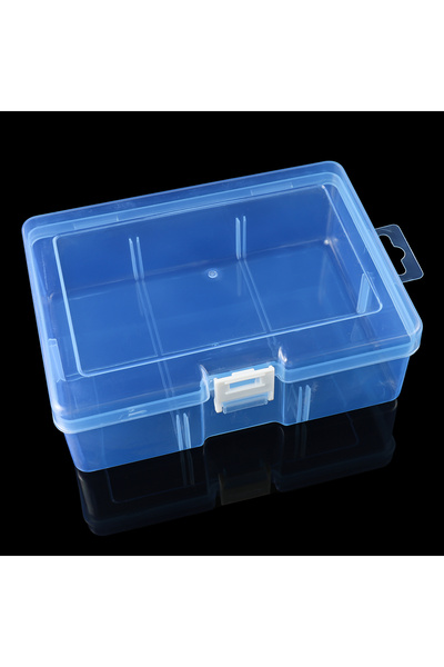 Choice صندوق تخزين بلاستيكي شفاف أزرق قطعة واحدة لإكسسوارات المجوهرات والأدوا...