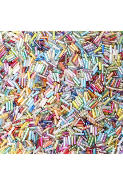 Choice 225 قطعة من خرز البذور الزجاجي الملون على شكل أنبوب متباعد فضفاض لصنع ...