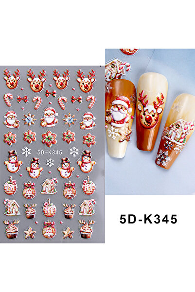 Choice ملصقات أظافر سانتا كلوز ثلاثية الأبعاد بتصميم واقعي، رقاقات ثلج، شجرة ...