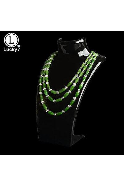 Choice حامل عرض مجوهرات على شكل نموذج بورتريه من الأكريليك باللون الأسود - حا...