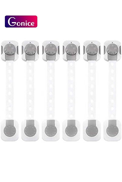 Gonice نظام قفل قابل للتعديل ومضاد للقطع متعدد الوظائف لسلامة الأطفال، رمادي