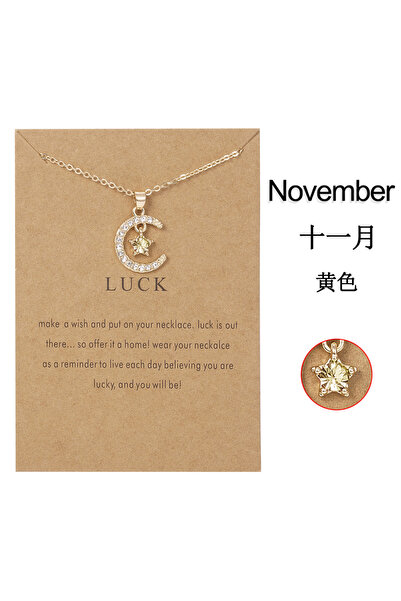 Choice NC21Y0246-11 قلادة على شكل نجمة قمرية من حجر الميلاد لشخصية عصرية للنس...