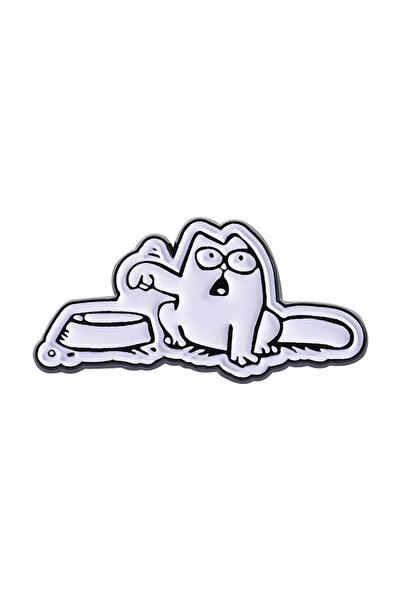 Choice كما هو موضح في دبوس المينا المضحك "قطة جائعة تطعمني" وحقيبة ظهر بروش ع...