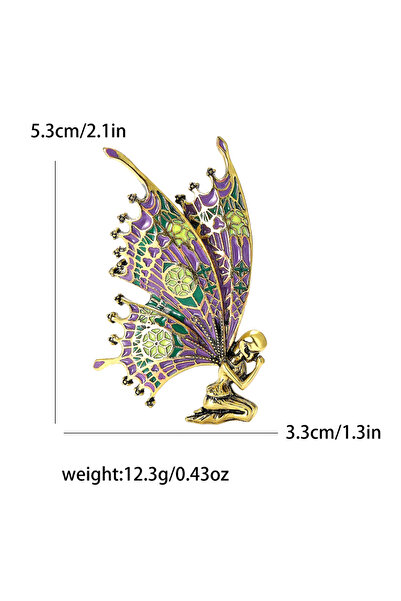 Choice دبابيس بروش عصرية من المينا على شكل أجنحة فراشة وجنيات من Purple1970 ل...
