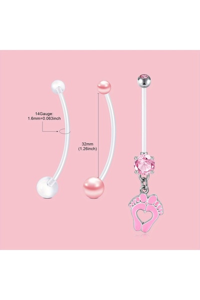 Choice حلقات زر البطن من البلاستيك الأنيق واللطيف على شكل سرة وجرس الجسم، 3 ق...