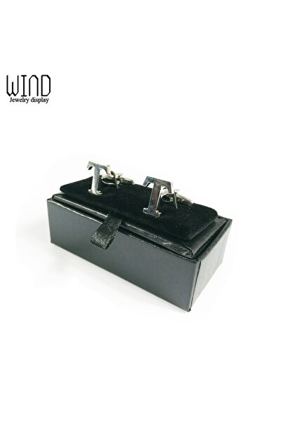 Choice صندوق أزرار أكمام أسود من الورق المقوى الأسود والمخمل، صندوق مشابك ربط...