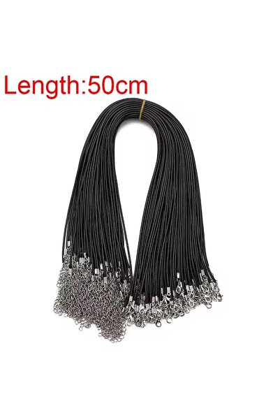 Choice 2 مم 50 سم 20 قطعة/الوحدة مشابك جراد البحر حبل شمع قلادة قطر 1.5 مم 2 ...