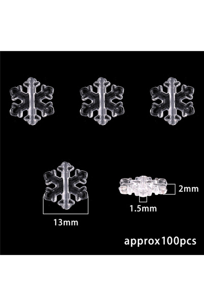 Choice1 100pcs 100/200Pcs Clear Acrylic Snowflake Beads Mini Christmas Style ...