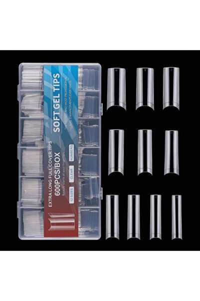 Choice 600 قطعة من أطراف الأظافر بدون منحنى C XL، أظافر صناعية شفافة طويلة مر...