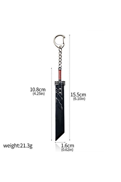 Miniso K00806 Final Fantasy 7 VII Remake Sword Keychain Cloud Strife Buster Key Chain Keyring Keychains Gam