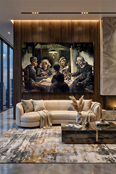 Wallivo Vincent van Gogh'un İlk Başyapıtı Patates Yiyenler Realist Kanvas Tablo