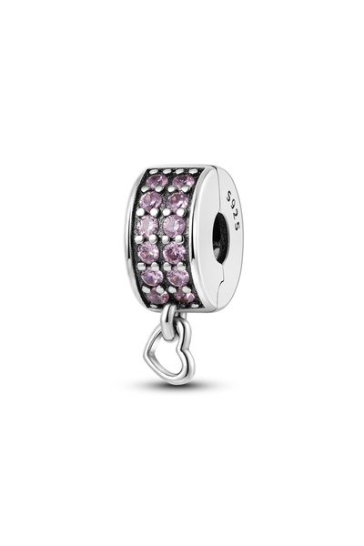 Choice21 KTC442 Clip Charms 925 Silver Clip Colored Zirconium Fixing Beads St...