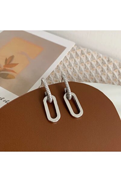 Choice 02 أقراط متدلية بتصميم سلسلة من الزركونيا بتصميم عتيق باللون الذهبي وا...