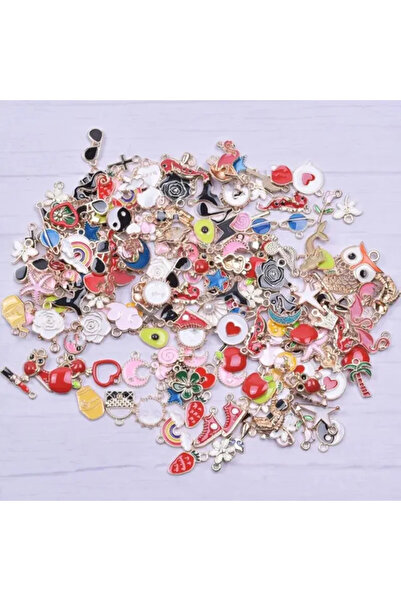 Choice 50 قطعة أخرى من مجموعة أنماط عشوائية من دلايات قلب زهرة حيوانية متنوعة...