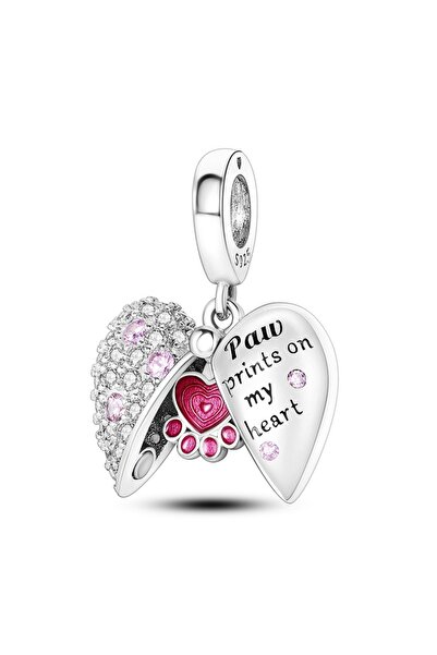 Choice KTC504 دلايات وردية أصلية من الفضة الإسترلينية عيار 925 على شكل قلب وق...