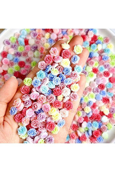 Choice 50 قطعة متنوعة من 50 قطعة من زينة أظافر الراتنج البسيطة من زهرة الكامي...