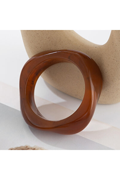 Choice سوار قهوة لاكتو إبداعي عتيق من الأكريليك غير منتظم للنساء كلاسيكي كبير...