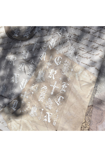 Choice 1pcs Thin and Tough Nail Stickers 3D Dark Gothic Impression Self Adhes...