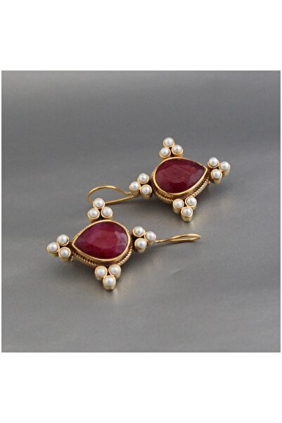 Choice Red Elegant Retro Geometric Pearl Pendant Pendant Pendant Pendant Earr...