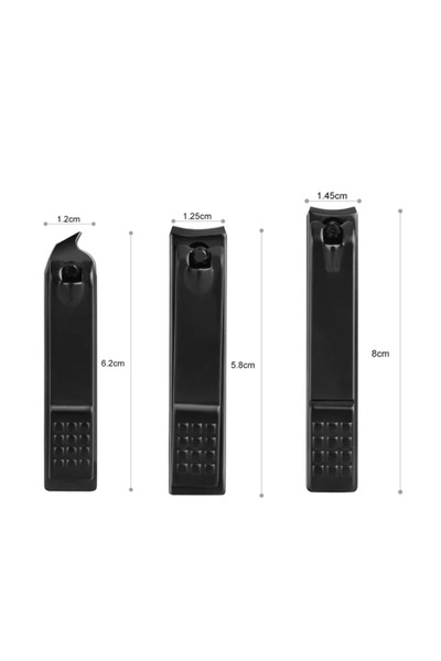 choice2 مجموعة من 3 قطع من مقصات الأظافر السوداء وقاطع الأظافر من الفولاذ الم...