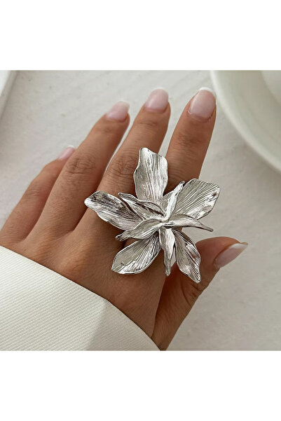 Choice خاتم AJZ10129 مبالغ فيه مزدوج الطبقات على شكل زهرة كبيرة للنساء، خاتم ...