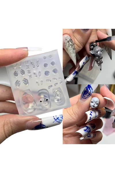 Choice type1-1pcs Elf doll Transparent 3D Silicone Nail Mold Cartoon Mold DIY...