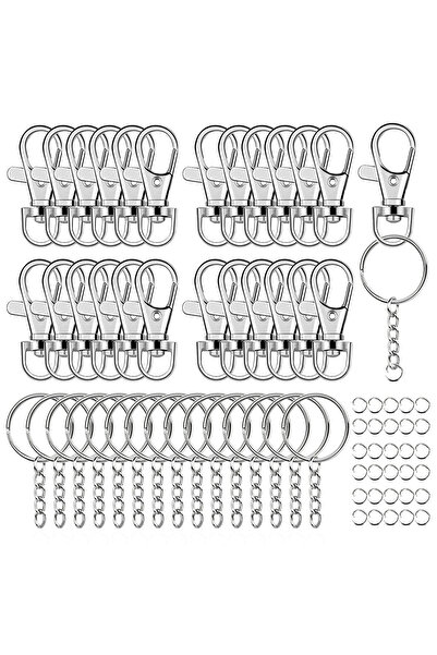 Choice 5 Sets Silvery 5/15/30 Sets Swivel Snap Hook Key Chain Rings and Jump ...