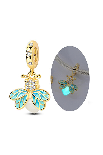 Choice KTC1416 925 فضة استرلينية خرز قلادة يراعة مضيئة فراشة سحر يناسب سوار ا...