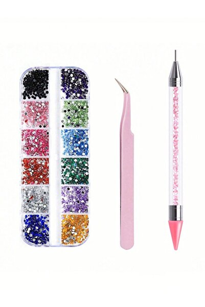 Choice أحجار الراين الأكريليكية المسطحة متعددة الأحجام من Pink2 Nail Art، زين...