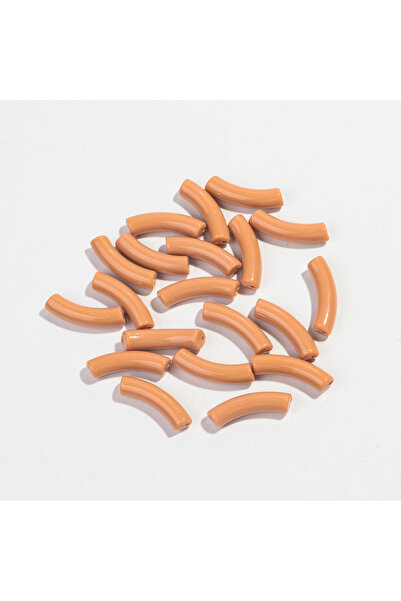 Choice21 8x32mm light brown 20pcs/lot Acrylic Thin Bamboo Tube Beads Solid Co...