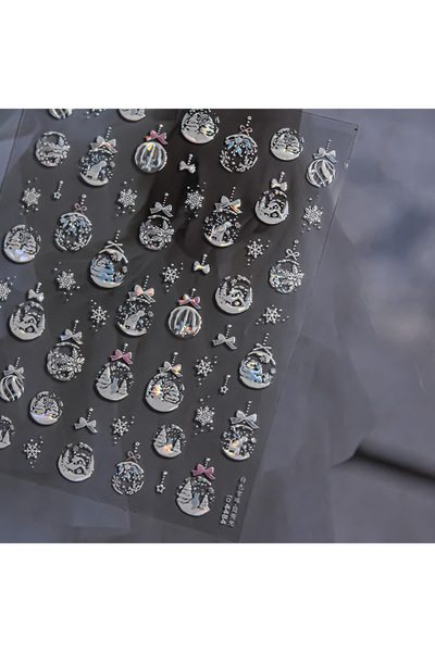 Choice 1 قطعة 1 قطعة ملصقات أظافر برونزية لعيد الميلاد، ملصق أظافر لاصق على ش...