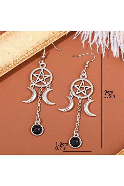 Choice أقراط نسائية أنيقة متعددة الألوان من الكريستال الأرجواني بتصميم هلالي ...