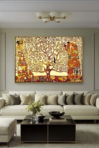 Wallivo Gustav Klimt Hayat Ağacı Altın Dönem Art Nouveau Bronz Metal Çerçevel...