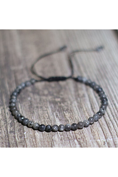 Choice سوار من الحجر الطبيعي الأسود اللامع مقاس 4 مم للرجال والنساء مصنوع يدو...