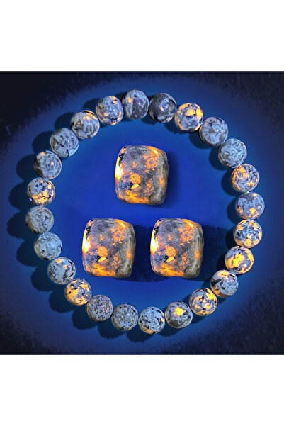 Choice 4pcs - Style B 2/4pcs Natural Flame Stone Bracelet with Natural Raw St...