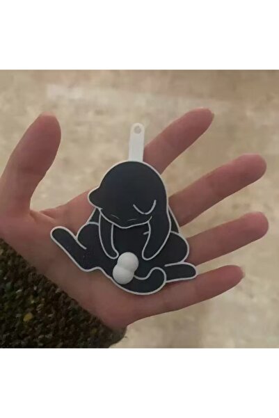 Choice black Creative play egg cat keychain rotatable keychain school bag pen...