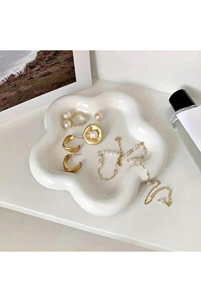 Choice صينية مجوهرات بيضاء لتزيين الغرفة - منظم متعدد الوظائف