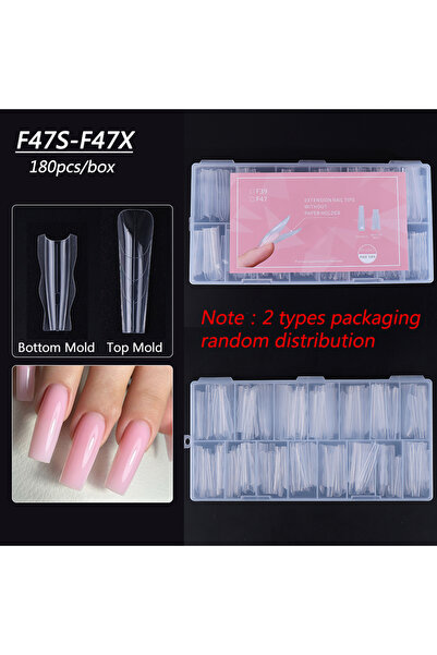 Choice F47S-F47X 180 قطعة جديدة من قوالب الأظافر المزدوجة ذات الشكل الساندويت...