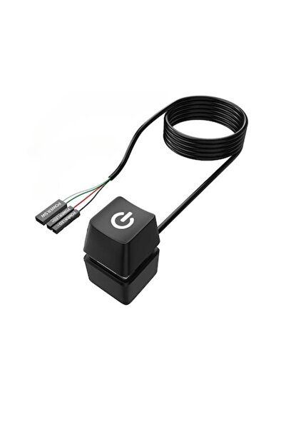 UnderShop Cablu prelungitor PC cu buton ON/OFF și LED, 1,65 m, Desktop/Gaming, Negru,